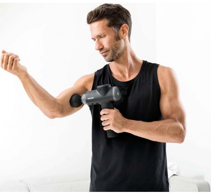 Массажер Beurer для тела, литий-ионный аккум., фасциальный, 6 насадок, черный