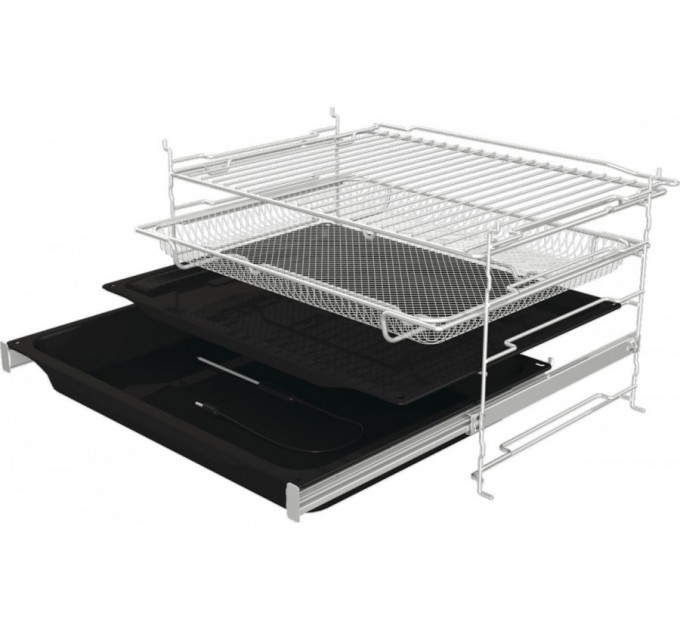 Духовой шкаф Gorenje электрический, 77л, A+,TouchFree, дисплей, мультисист, Wi-Fi упр, пиролиз, приготовл. на разн. уровнях, черный