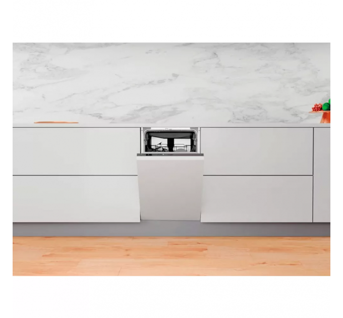 Посудомоечная машина Whirlpool встраиваемая, 10компл., A+++, 45см, дисплей, инвертор, 3я корзина, белый