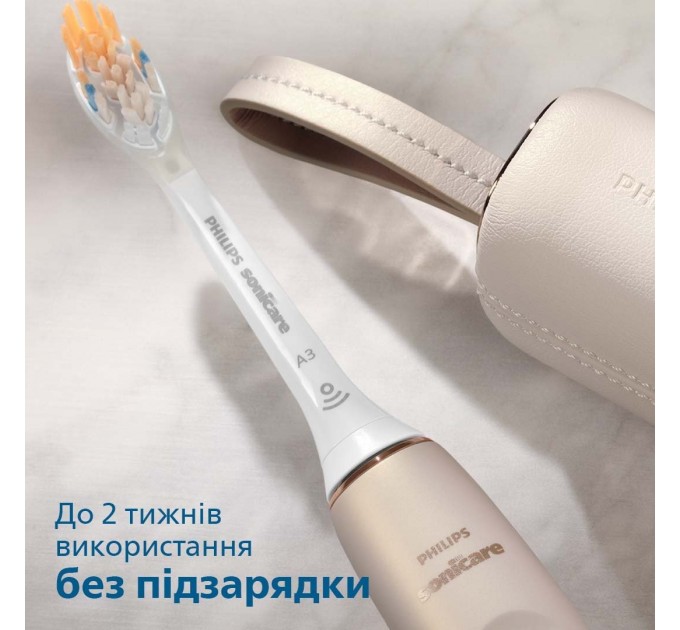 Щітка зубна електр. Philips, Sonicare DiamondClean Prestige 9900, 62т. колив/хв, насадок-1, SenseIQ, зарядний чохол, бежевий