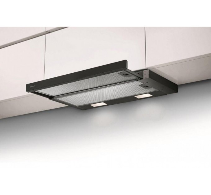 Вытяжка Faber телескопическая, 60см, 701м.куб/ч, Flexa Ng Hip Bk A60, черный