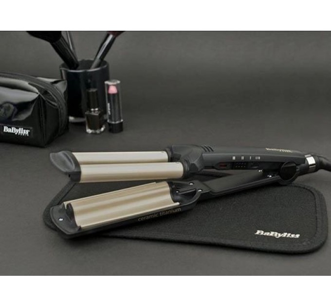 Плойка Babyliss Easy wave, гофре, темп.режимів-3, 160-200С, природні хвилі, кераміка, чорний