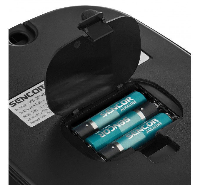 Весы Sencor кухонные для кофе, 2кг, АААx3, регулирование гравитации, пластик, черный-нерж. сталь