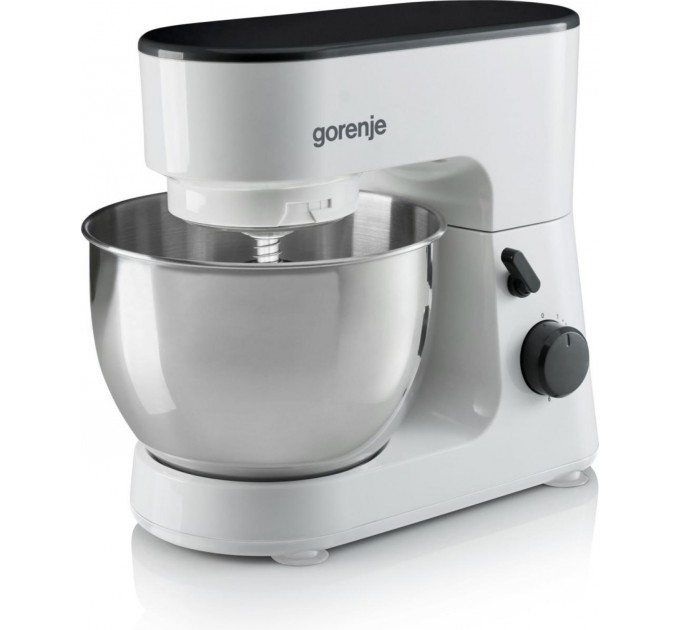 Кухонная машина Gorenje 600Вт, чаша-металл, корпус-пластик, насадок-3, белый