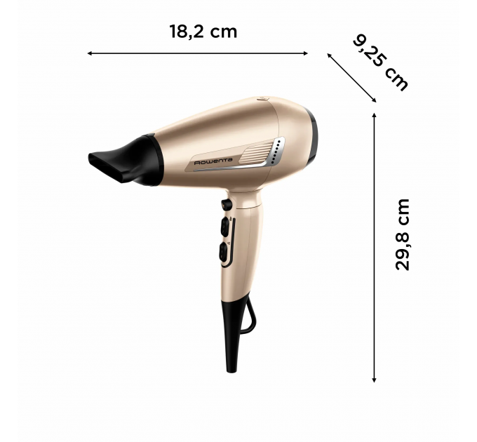 Фен Rowenta Pro Expert Tresor Collection, 2200Вт, 3 режими, іоніз-я, дифузор, 2 концентратора, хол. обдув, чохол, заколка, бронзовий