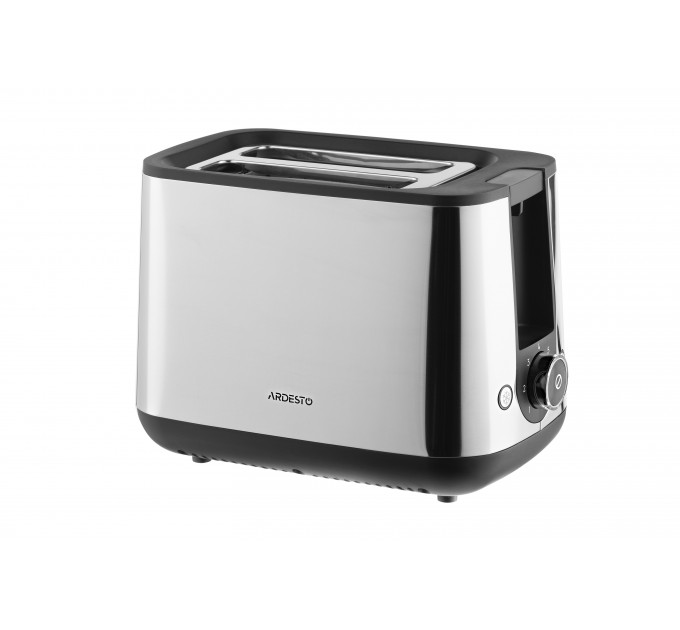 Тостер ARDESTO Steel Collection 800Вт, металл/пластик, серебристый-черный