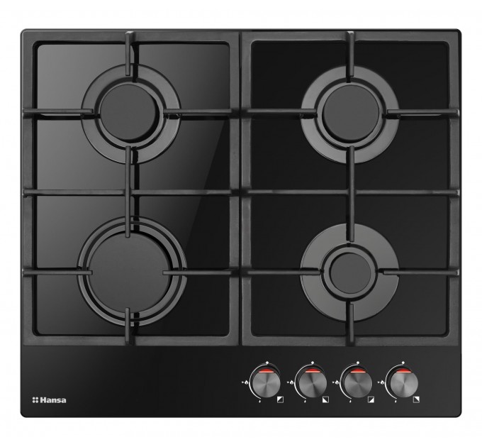 Комплект Hansa (духовка электрическая + поверхность газовая на стекле), черный
