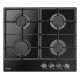 Комплект Hansa (духовка электрическая + поверхность газовая на стекле), черный
