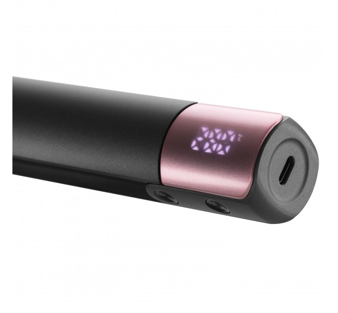 Выпрямитель ARDESTO Pink Touch, аккумуляторный, 50Вт, 160-200C, дисплей, керамика, USB-C > USB-A, серый+розовый