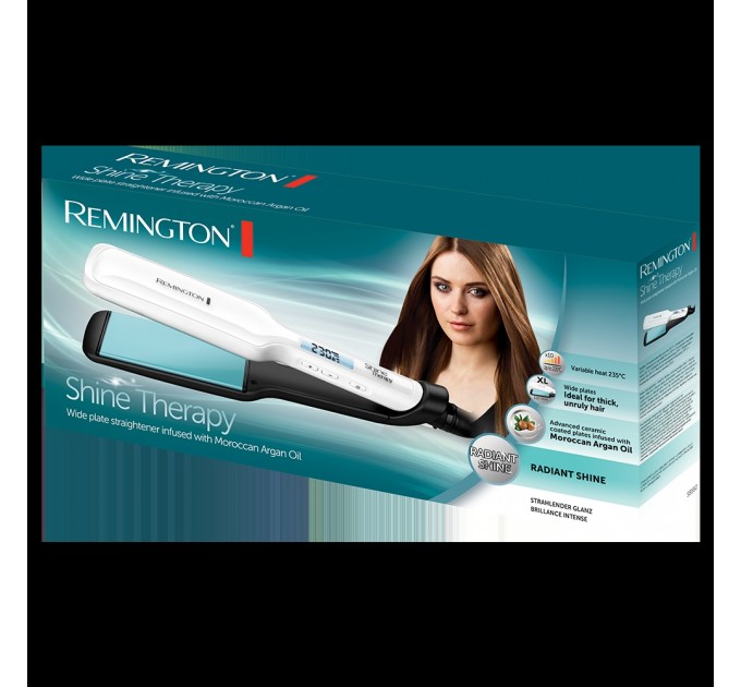 Випрямитель Remington Shine Therapy, темп.режимов-10, 150-230С, дисплей, керамика, белый