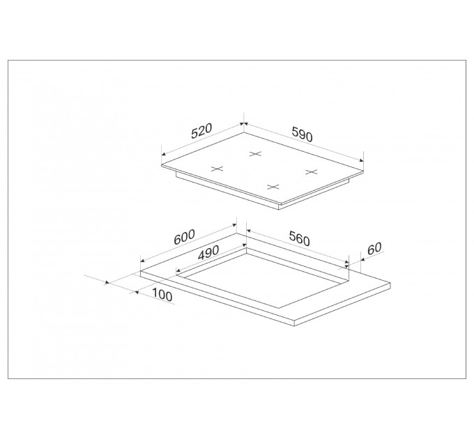 Комплект Hansa (духовка электрическая + поверхность газовая на стекле), черный