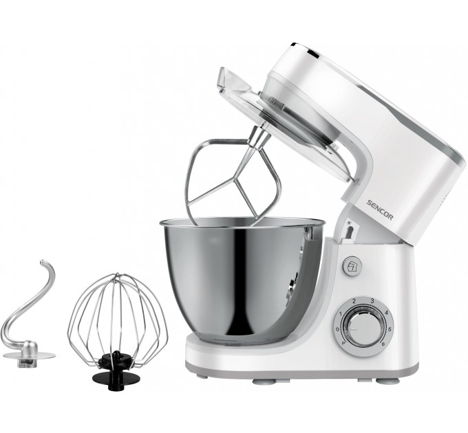 Миксер Ardesto планетарный 1300Вт, насадки-3, чаша-нерж., металл, 5л, Pulse-режим, белый