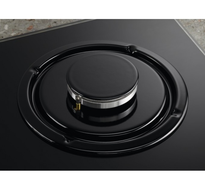 Варочная поверхность Electrolux газ на стекле, 60см, чугун, черный