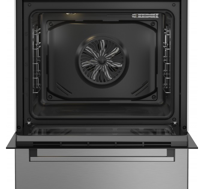 Плита Beko электрическая стеклокерамическая, 72л, 60x60см, дисплей, конвекция, нерж