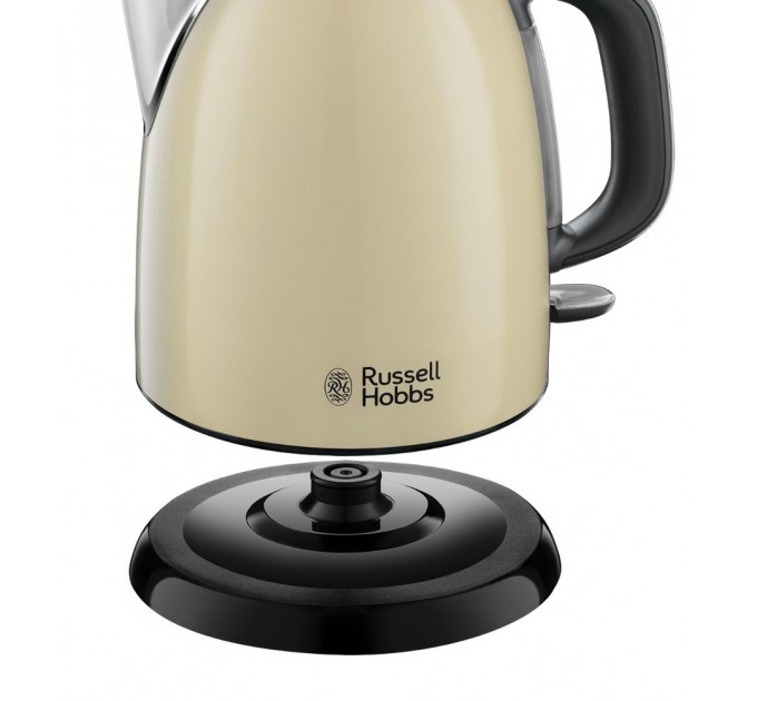 Електрочайник Russell Hobbs Colours Plus Mini 1л, метал, бежево-чорний