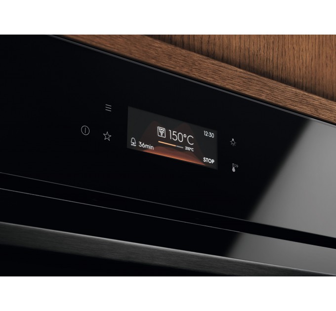 Духовой шкаф Electrolux электрический, 72л, A+, дисплей, конвекция, пиролиз, телескопические направляющие, черный