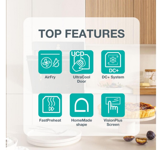 Духова шафа Gorenje електрична компактна, 50л, A+, дисплей, Wi-Fi, ф-ція мікрохвиль, чорний