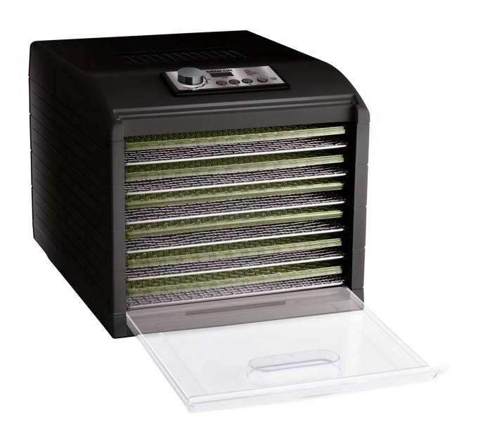 Сушка для продуктов Sencor, 500Вт, поддонов -6x2см, диаметр-33см, макс-70°С, сетка для ягод, металл, пластик, черный