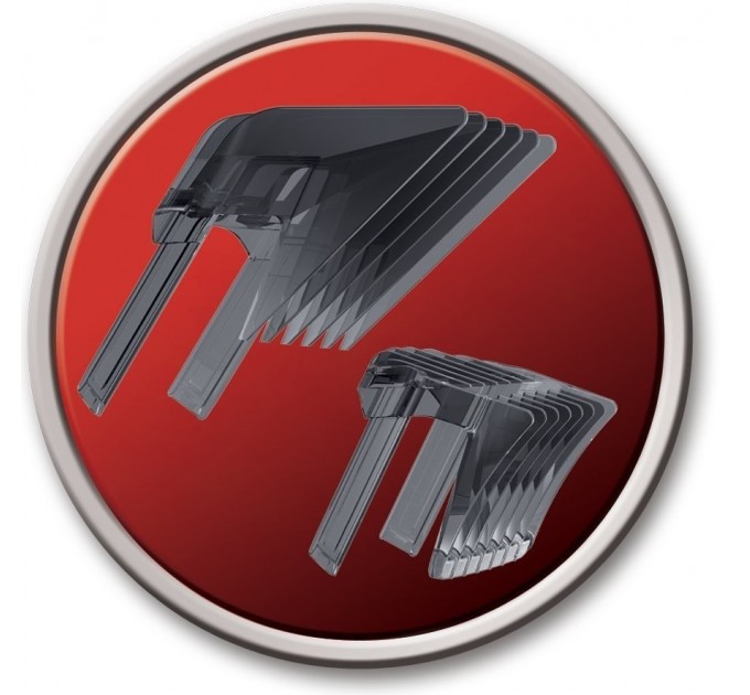 Машинка для стрижки Remington Pro Power Precision Steel, мережа+акум., роторний мотор, насадок-2, сталь, чорний