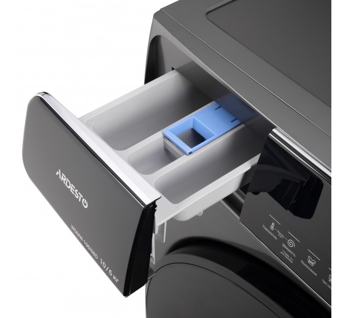 Стирально-сушильная машина ARDESTO фронтальная Black Mars, 10(6)кг, 1400, А+++, 60см, дисплей, пар, инвертор, серебристый