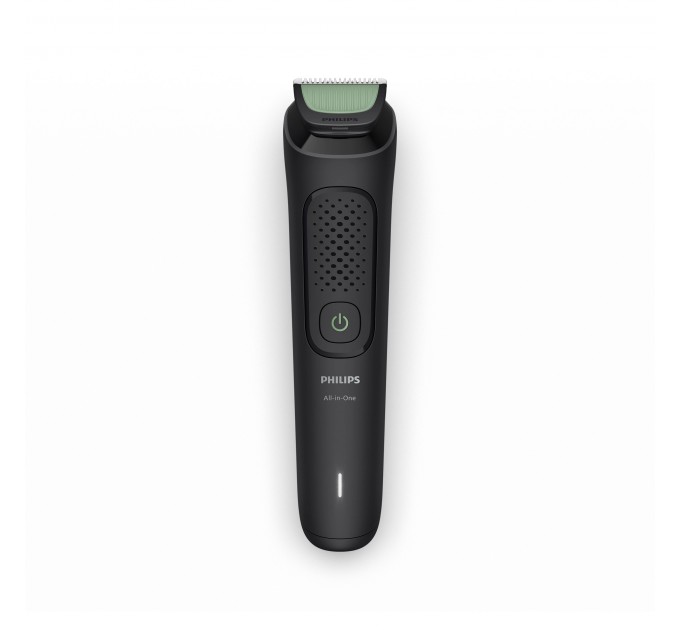 Тример Philips All-in-One Trimmer 3000 Series, для обличчя, голови, носа, акум., насадок-7, сталь, чорний