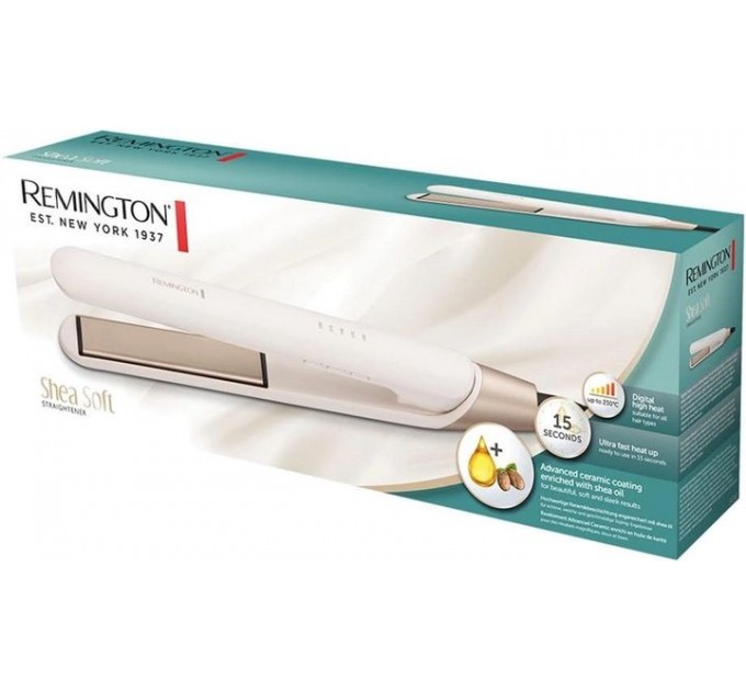 Випрямляч Remington Shea Soft, >300Вт, темп.режимів-5, 150-230С, кераміка, біло-золотий