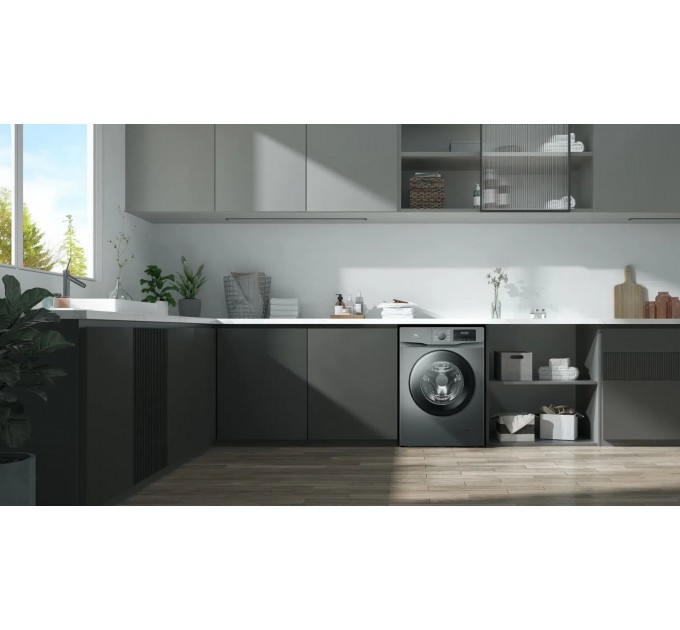 Пральна машина TCL фронтальна, 10кг, 1400, A+++, 62см, дисплей, пара, інвертор, сірий