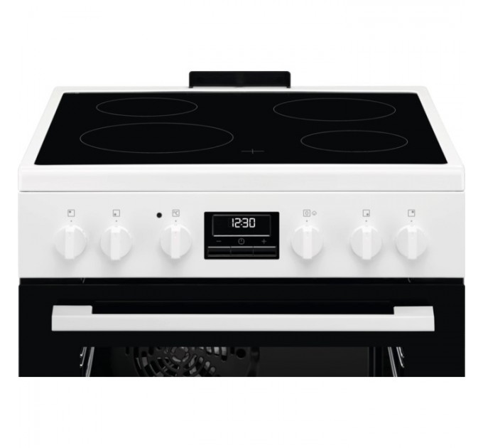 Плита Electrolux электрическая стеклокерамическая, 58л, 60x60см, конвекция, пар, белый