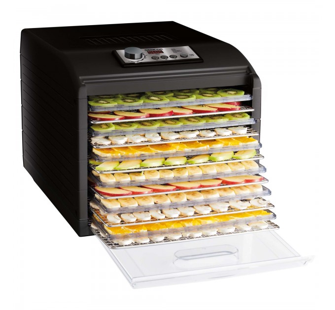 Сушка для продуктов Sencor, 500Вт, поддонов -6x2см, диаметр-33см, макс-70°С, сетка для ягод, металл, пластик, черный