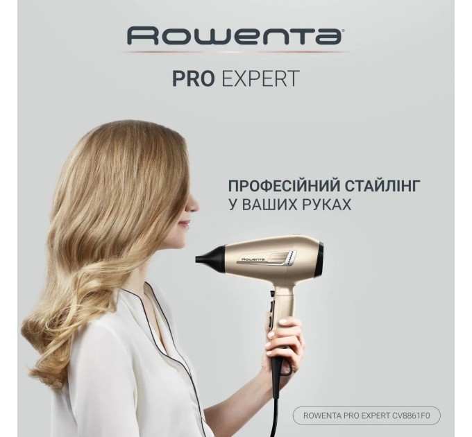 Фен Rowenta Pro Expert Tresor Collection, 2200Вт, 3 режими, іоніз-я, дифузор, 2 концентратора, хол. обдув, чохол, заколка, бронзовий