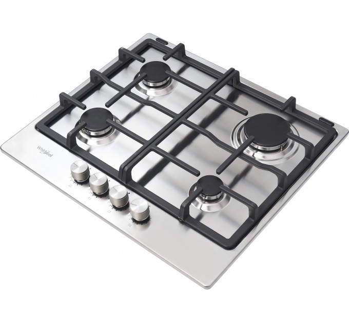 Варильна поверхня Whirlpool газова, 60см, чавун, турбо-конфорка, нерж