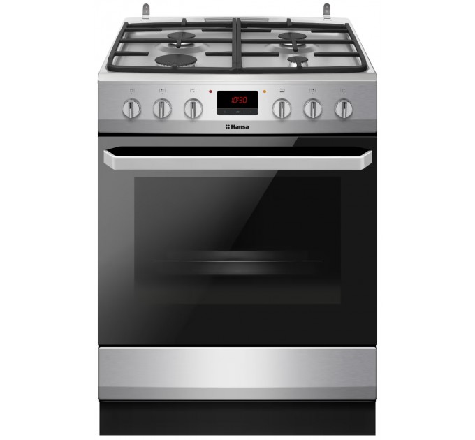 Плита Hansa комбінована, 65л, 60x60см, дисплей, конвекція, чавун, нерж