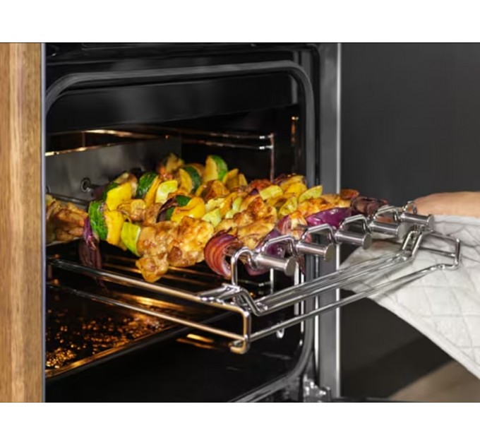 Плита Electrolux электрическая стеклокерамическая, 57л, 50x60см, дисплей, конвекция, противень для барбекю, нерж