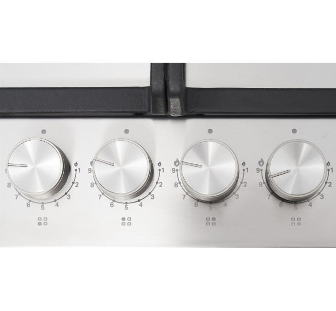 Варильна поверхня Whirlpool газова, 60см, чавун, турбо-конфорка, нерж