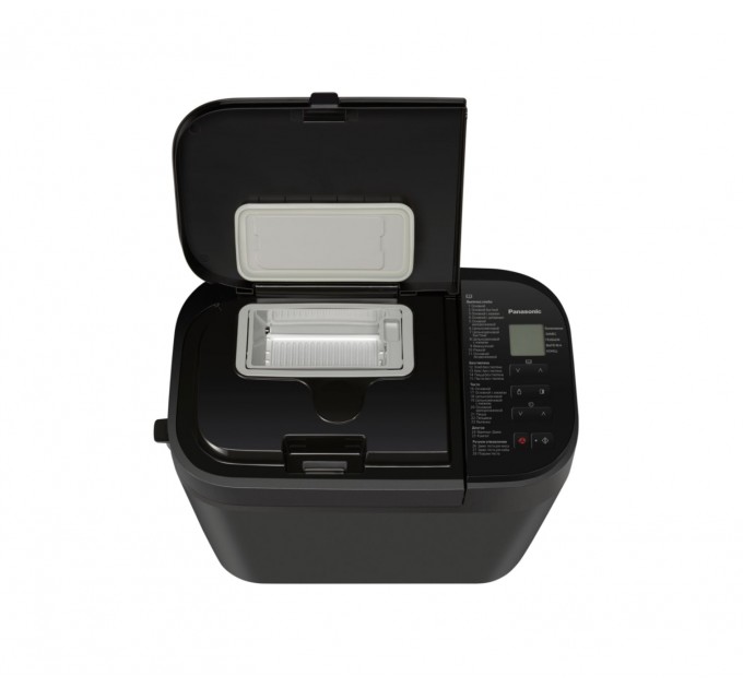Хлебопечка Panasonic 550Вт, программ-28, макс.вес -1.25кг, форма-прямоугольник, пластик, черный