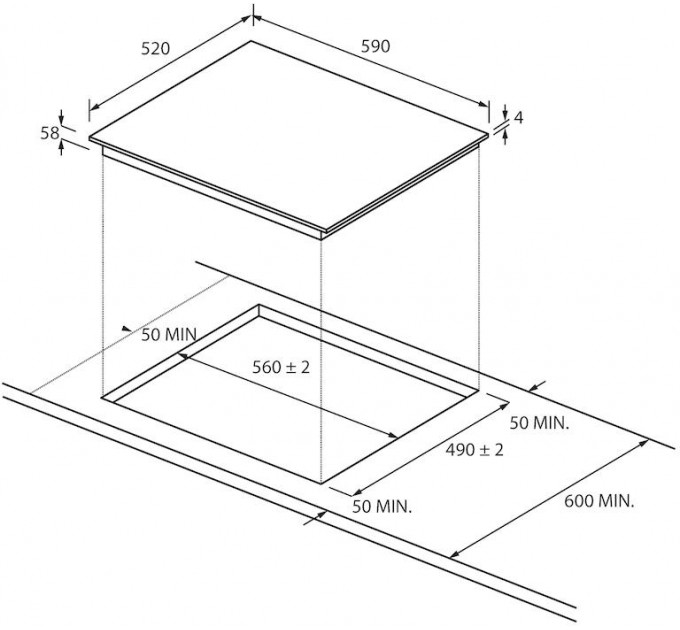 Варочная поверхность Candy индукционная, 60см, черный