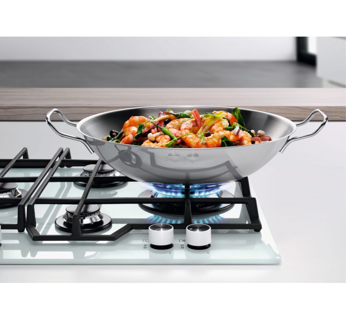 Варочная поверхность Electrolux газ на стекле, 60см, чугун, белый