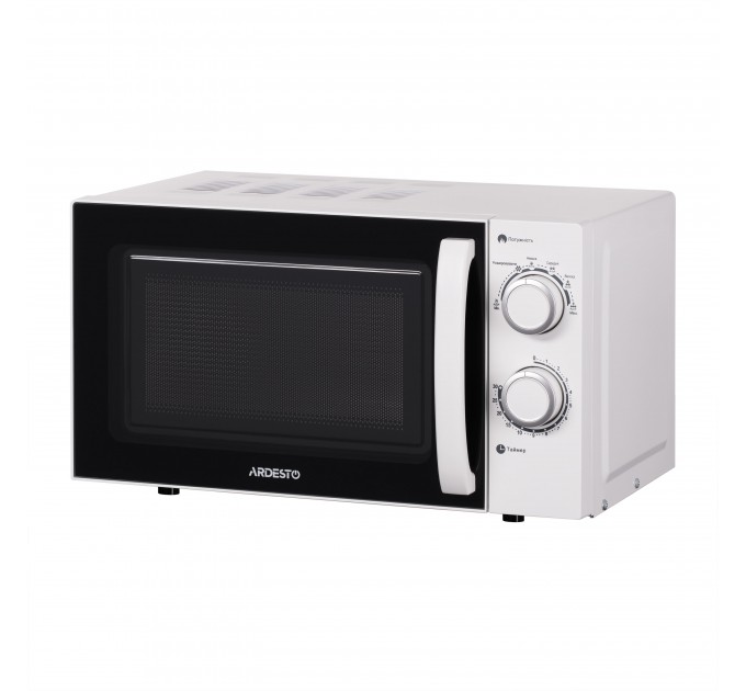 Мікрохвильова піч ARDESTO, 20л, мех.керув., 700Вт, відкр.ручкою, білий