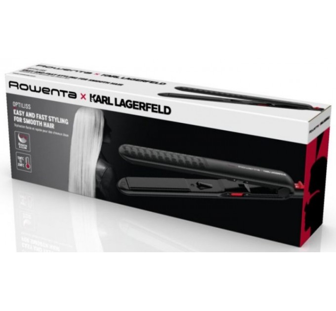 Випрямляч Rowenta x Karl Lagerfeld Optiliss II, >240Вт, темп.режимів-10, 130-230С, кераміка, турмалін , чорний