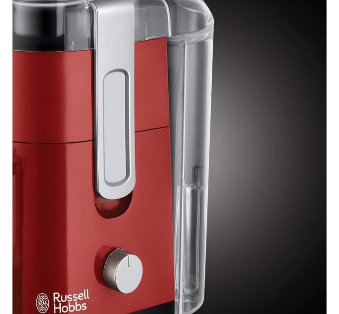 Соковыжималка Russell Hobbs Desire центробежная 550Вт, чаша-0.75л, жмых-2л, пластик, красно-черный