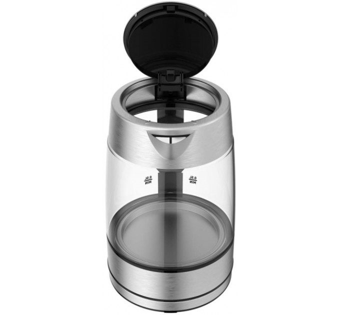 Електрочайник Tefal Glass Kettle 1.7л, скло, з підсвіткою, сріблясто-чорний