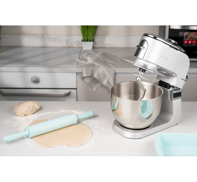 Кухонна машина ARDESTO 1500Вт, чаша-метал, корпус-метал, насадок-10, сріблясто-сірий