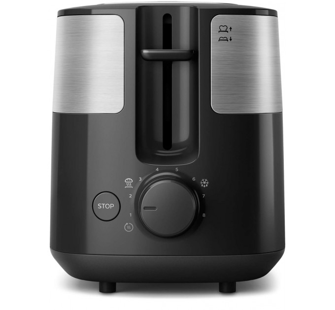 Тостер Philips Daily Collection 830Вт, металл/пластик, серебристо-черный