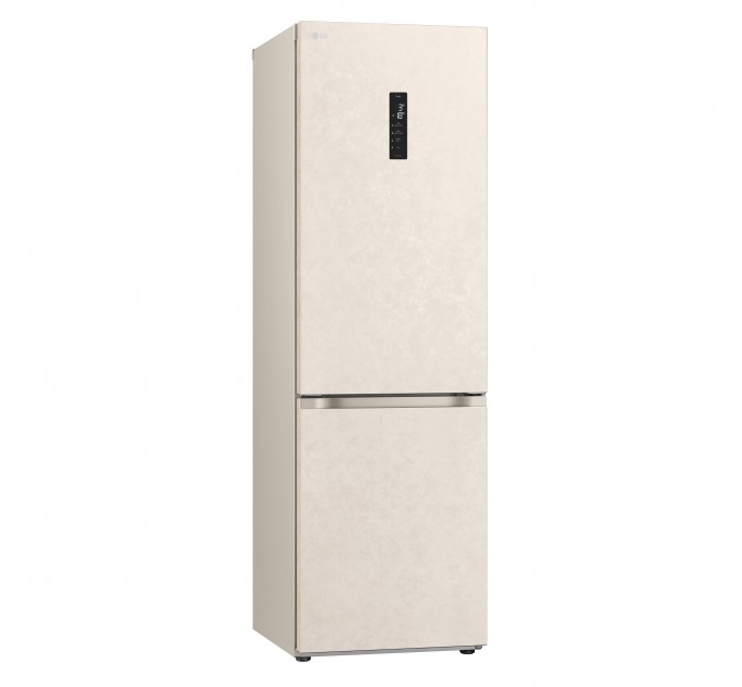 Холодильник LG з нижн. мороз., 186x60х68, холод.відд.-234л, мороз.відд.-110л, 2дв., E, NF, інв., диспл зовн., Fresh Сonverter, Metal Fresh, бежевий