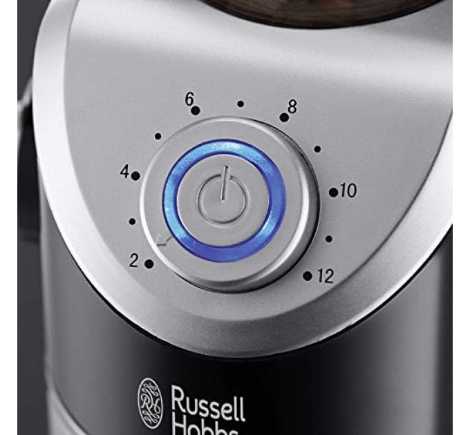 Кофемолка Russell Hobbs жернова Classic 140Вт, объем зерен-100г, регул.степень помола, пластик, черный