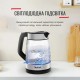 Электрочайник Tefal Glass Kettle 1.7л, стекло, с подсветкой, серебристо-черный