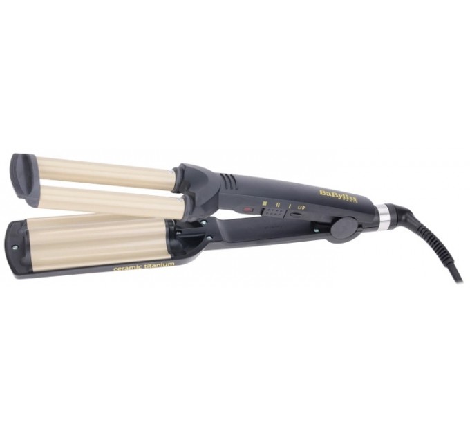 Плойка Babyliss Easy wave, гофре, темп.режимів-3, 160-200С, природні хвилі, кераміка, чорний