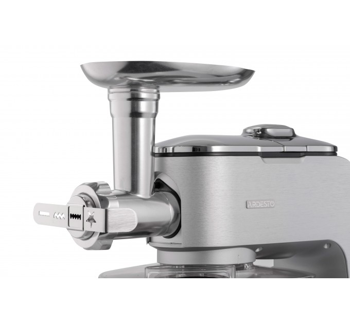 Кухонна машина ARDESTO 1500Вт, чаша-метал, корпус-метал, насадок-10, сріблясто-сірий