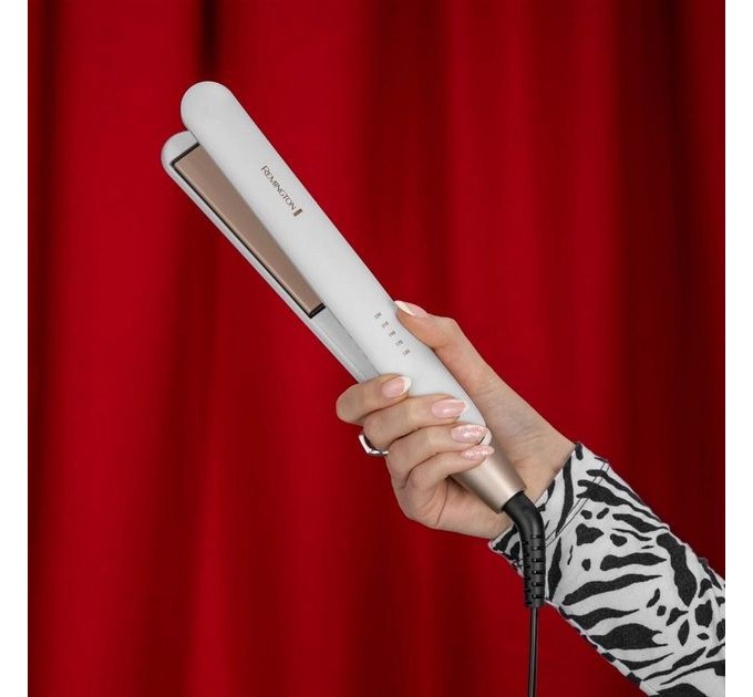 Випрямляч Remington Shea Soft, >300Вт, темп.режимів-5, 150-230С, кераміка, біло-золотий