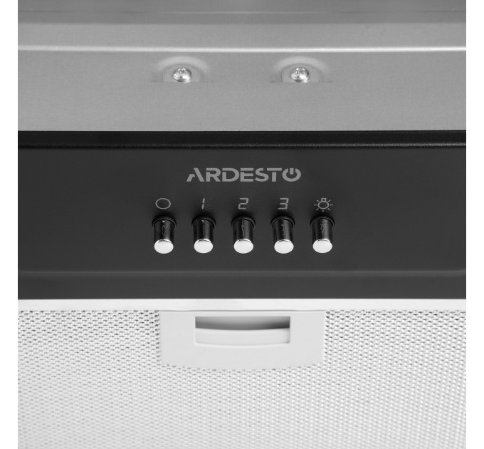 Вытяжка ARDESTO встраиваемая, 52см, 450м3ч, метал, 2х1Вт LED, кнопочное, черный